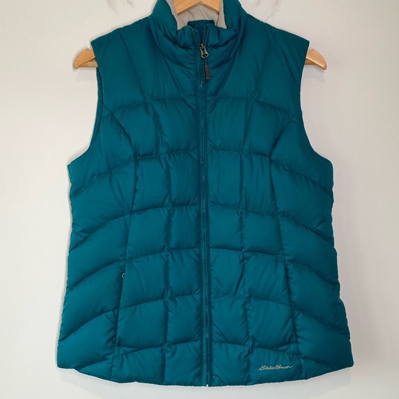 Eddie Bauer Jackets & Blazers - Eddie Bauer Down Puffer Vest EB650 Fill Storm Repel Blue Green Womens Medium